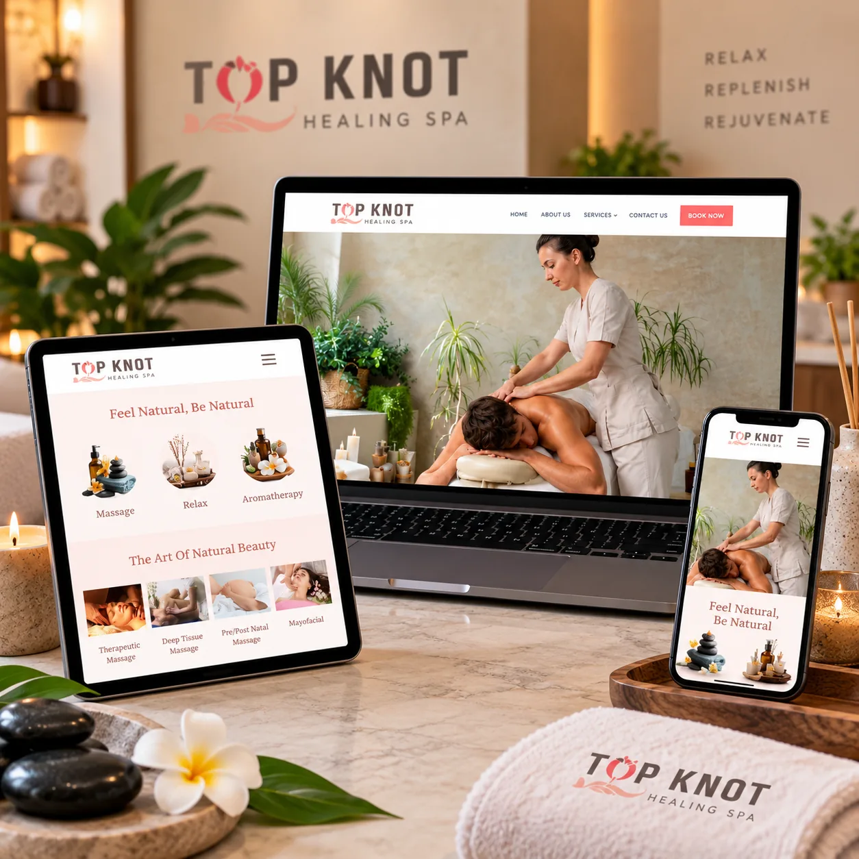 Topknot Healing Spa website design Calgary