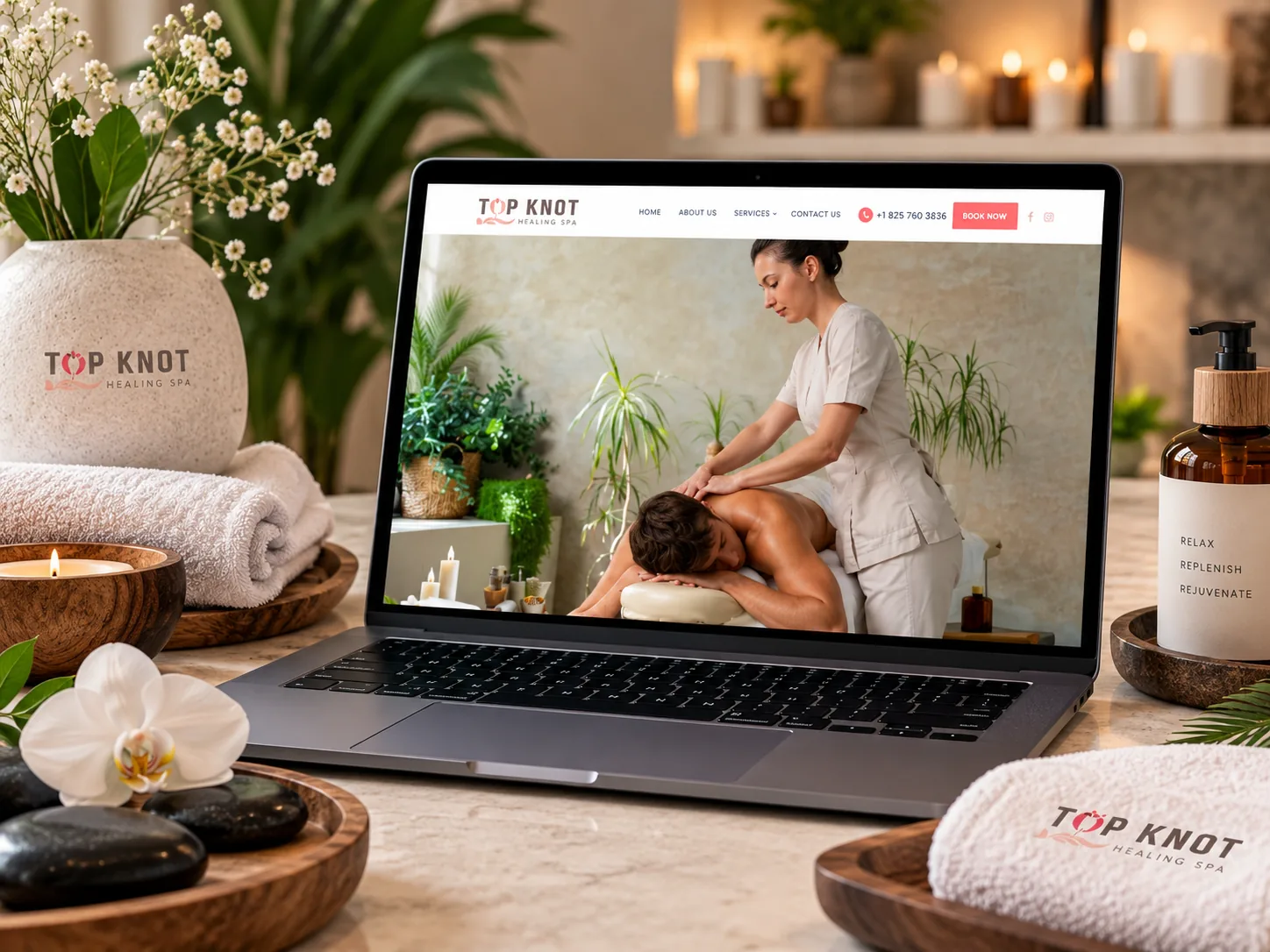 Topknot Healing Spa massage therapy website Calgary