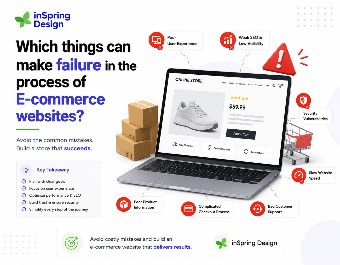Which things can make failure in the process of E-commerce websites ?